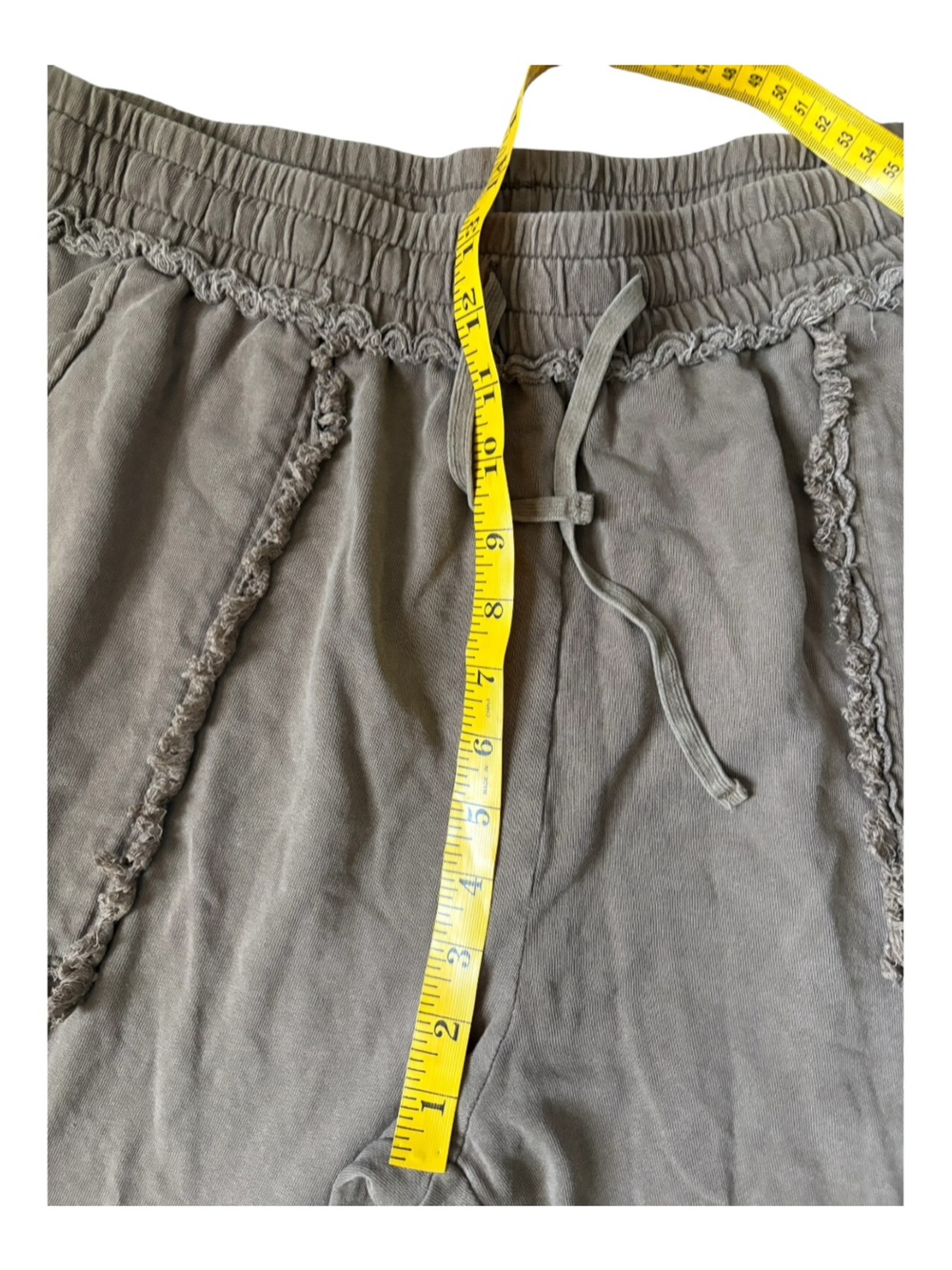 Easel Mineral Washed Terry Knit Wide Leg Frayed Edge Brown Lounge Pants 3XL Boho - Picture 13 of 15